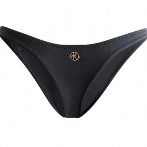 Katya Elise Kiss My Peach Black Thong Swim